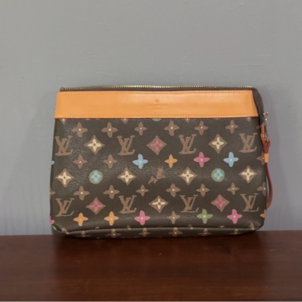Brown and tan clutch
